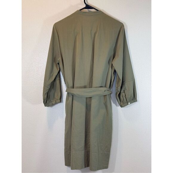 Everlane Collarless Cotton Button Up Shirt Dress with Pockets Women’s Size 4US - Picture 4 of 11